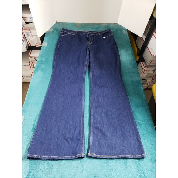 Old Navy Jeans Size 16 Womens Blue Stretch Denim Pants High Rise Ladies Flared - Picture 1 of 12